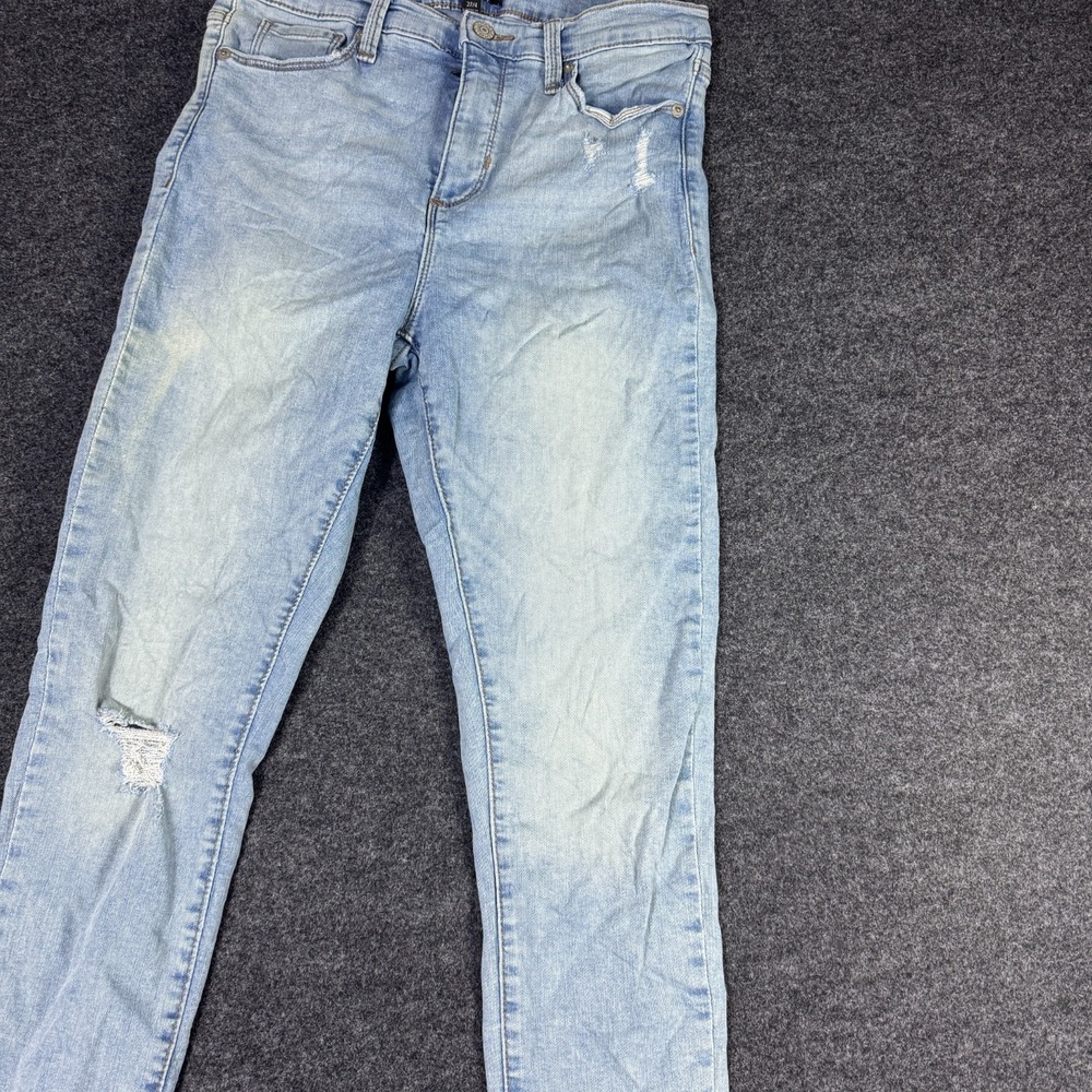Banana Republic High Rise Skinny Jeans Womens 27/4 Petite Blue Denim Distressed